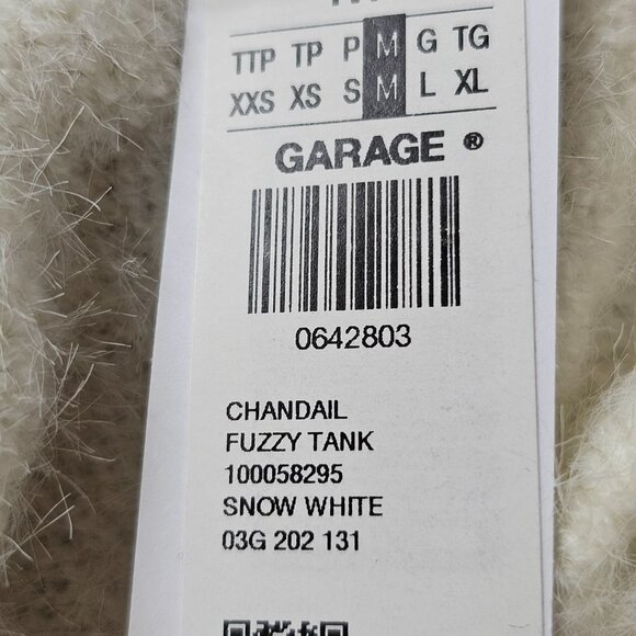 New with Tags Garage Womens Off White Fuzzy Knit Tank Top, Size Small - Picture 5 of 10